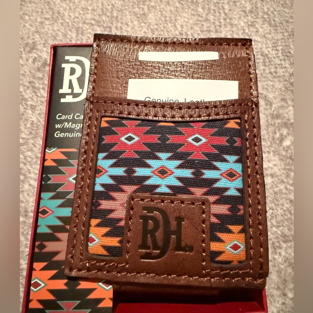 Red dirt card holder with money clip new
